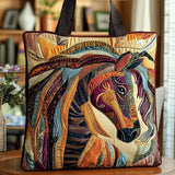Handgefertigte Stepptasche – Pferd im mehrfarbigen Mosaik