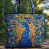 Handgefertigte Stepptasche – Königlicher Pfau
