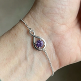 Amethyst-Unendlichkeits-Armband | Weißgold
