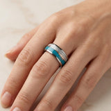 Antiker Emaille-Ring | Weißgold
