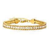 Edelstahl-Armband mit Zirkonia-Kette