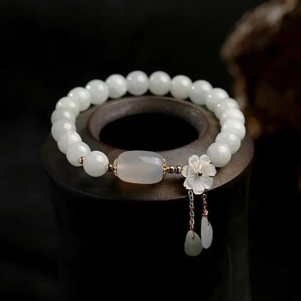 Armband mit Aquamarin und Margeriten