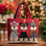 Handgefertigte Stepptasche – Trio von Schnauzern