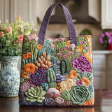 Handgefertigte Stepptasche – Sukkulentengarten