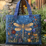 Handgefertigte Stepptasche – Goldene Libelle