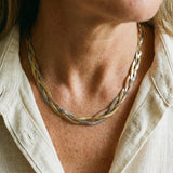 Elegante Halskette in Gold und Weißgold