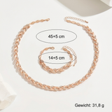 Elegantes Zopfketten-Set mit Steinen