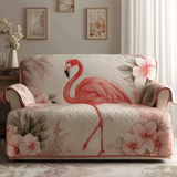 Gesteppter Sofabezug – mit Flamingos