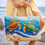 Gesteppte Strandtasche – Tropische Schildkröte