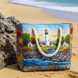 Gesteppte Strandtasche – Licht des Leuchtturms