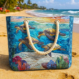 Gesteppte Strandtasche – Meeresschildkröte – L und XL