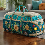 Gesteppte Reisetasche – Hippiebus auf Reisen