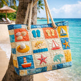 Patchwork-Strandtasche – Sommerliche Eleganz – geräumig und leicht