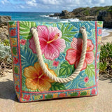 Gesteppte Strandtasche – Tropische Blüte – L und XL