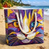 Gesteppte Strandtasche – Katze mit freiem Geist
