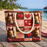 Gesteppte Strandtasche – Präriepferd – Geschenkidee