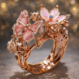 Glänzender Schmetterlingsring mit Zirkonia