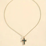 Goldkette mit smaragdgrünem Kreuz