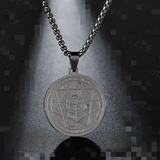 Halskette mit Medaille „Engel und sechs Sterne“