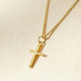 Kreuzkette mit Initiale | Gold