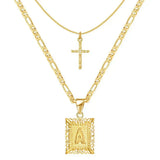 Kreuzkette mit Initiale | Gold