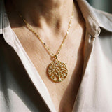 Lebensbaum-Halskette in Gold