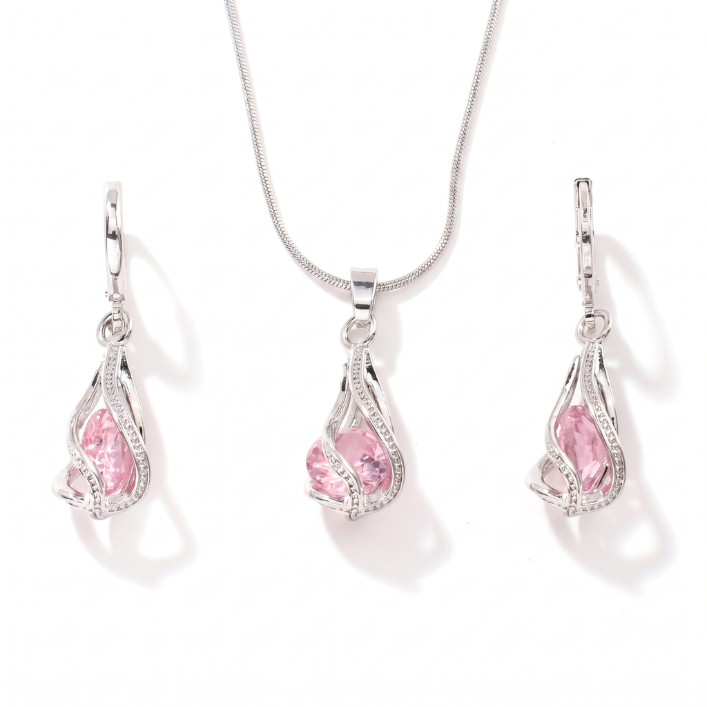 Schmuckset Livia Lumen mit Drehung | Weißgold