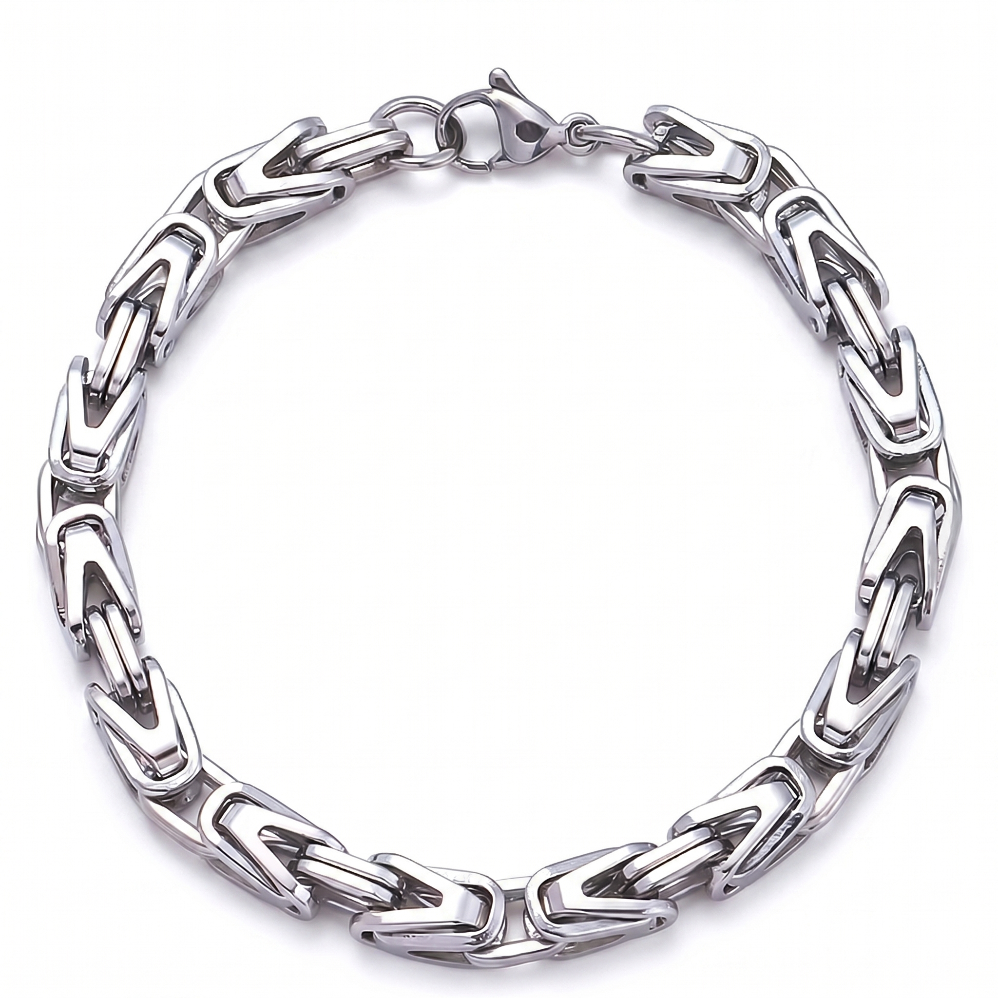 Armband Lucian mit Kronengliedern | Weißgold