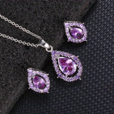 Set Nadine: Halskette und Ohrringe mit Amethyst