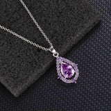 Set Nadine: Halskette und Ohrringe mit Amethyst