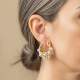 Vintage-Ohrringe in Gold mit Perlen