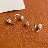 Ohrstecker-Set mit Spiralkugeln und Zirkonia