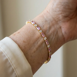 Pfingstrosen-Tennisarmband | Gold