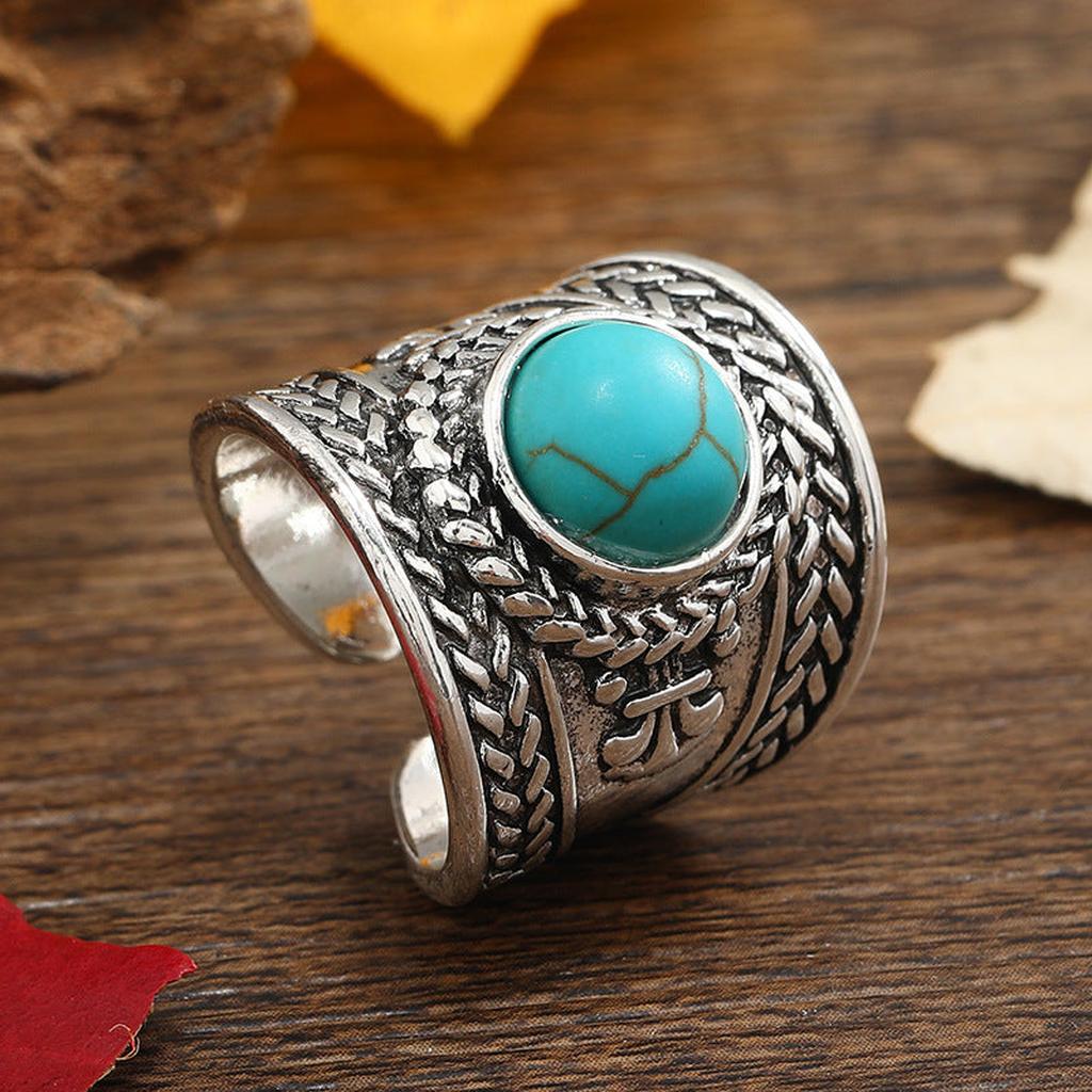 Offener Ring Ravik mit Stein | Weißgold