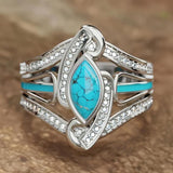 Ring mit Türkis in Weißgold