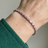 Rosa-Saphir-Tennisarmband „Prisma“ | Weißgold