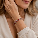 Tennisarmband „Rubinranke“ | Weißgold