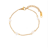 Set: Halskette und Armband mit Margeriten aus Edelstahl
