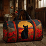 Gesteppte Reisetasche – Katze im Abendrot
