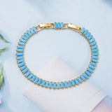 Türkis-Tennisarmband Vertéa | Gold