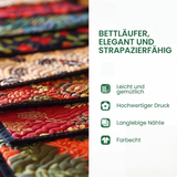 Gesteppter Bettläufer – Roter Weihnachtsstern mit Beerenglück