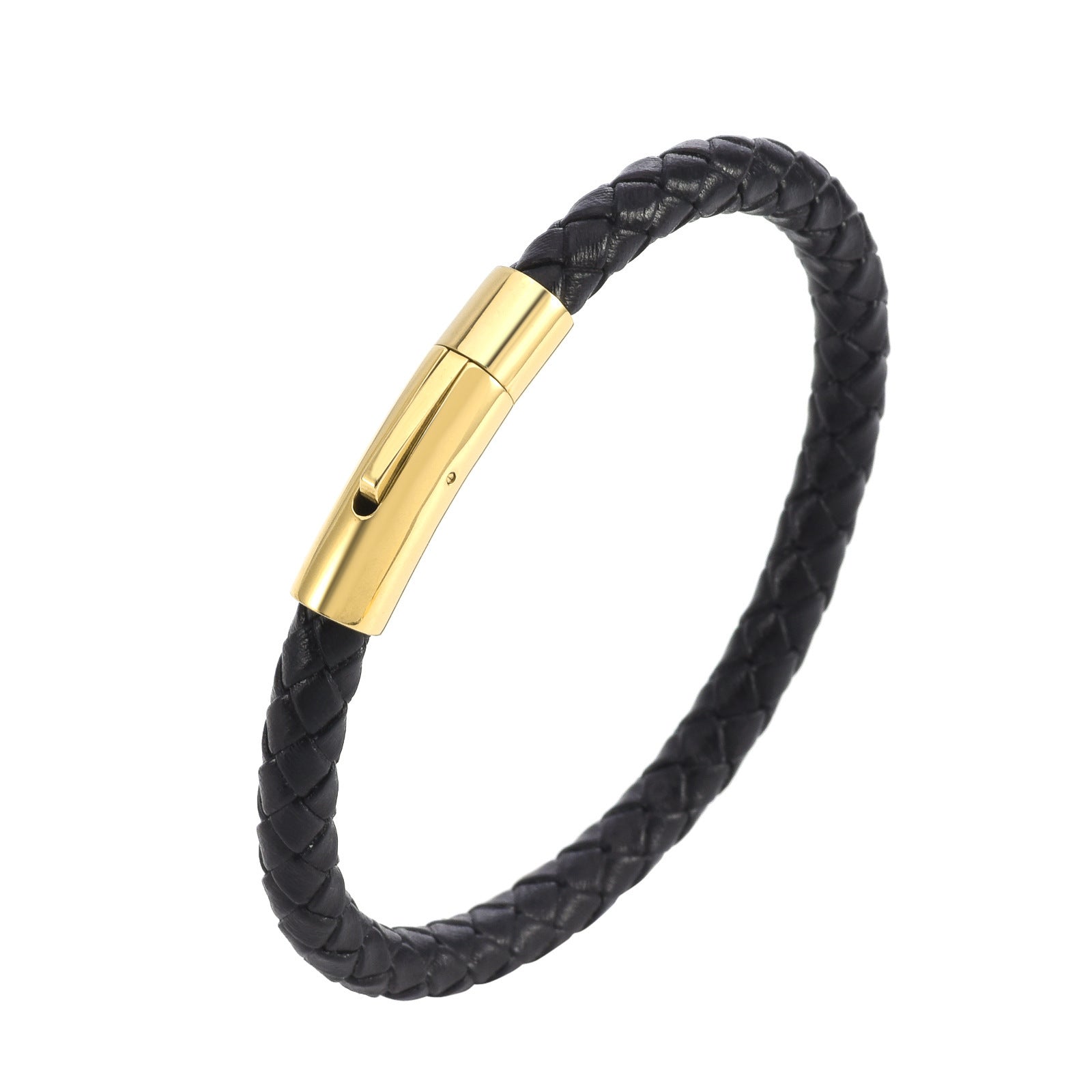 Geflochtenes Lederarmband Valor | Gold
