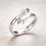 Verstellbarer Ring „Umarmung“ in Weißgold