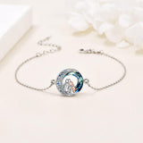 Verstellbares Armband mit Hundeanhänger in Weißgold