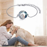 Verstellbares Armband mit Hundeanhänger in Weißgold