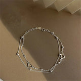 Verstellbares Armband mit Herz in Weißgold