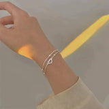 Verstellbares Armband mit Herz in Weißgold