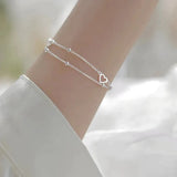 Verstellbares Armband mit Herz in Weißgold