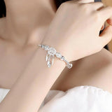Verstellbares Traumfänger-Armband in Weißgold