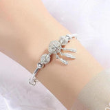 Verstellbares Traumfänger-Armband in Weißgold